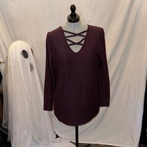Women's Deep Purple Crisscross Blouse